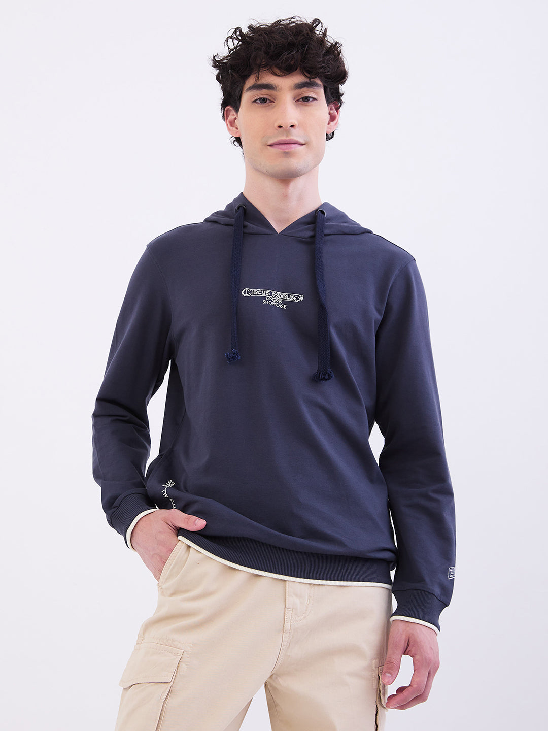 Spykar Slate Grey Regular Fit Casual Sweatshirts For Men