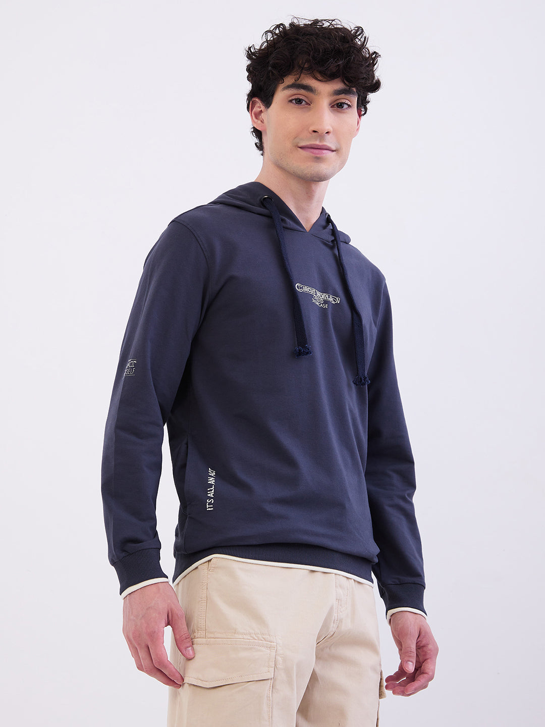 Spykar Slate Grey Regular Fit Casual Sweatshirts For Men