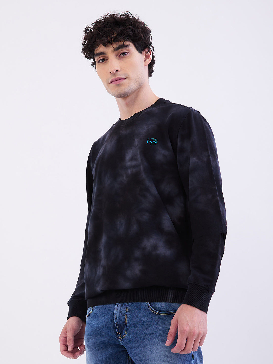 Spykar Black Slim Fit Casual Sweatshirts For Men
