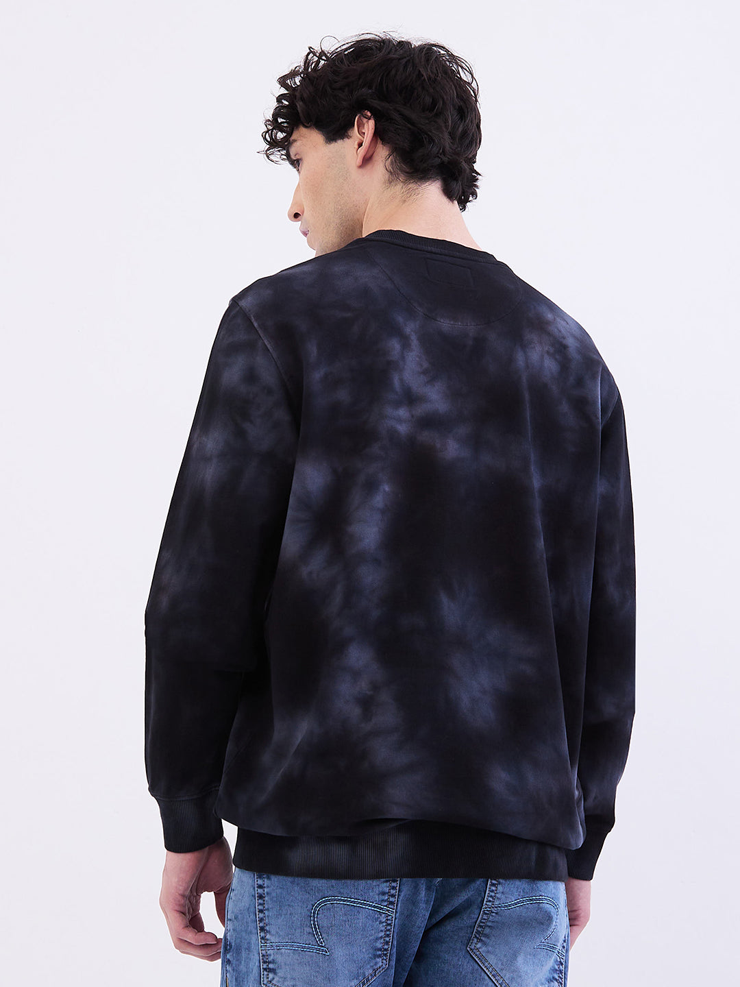 Spykar Black Slim Fit Casual Sweatshirts For Men