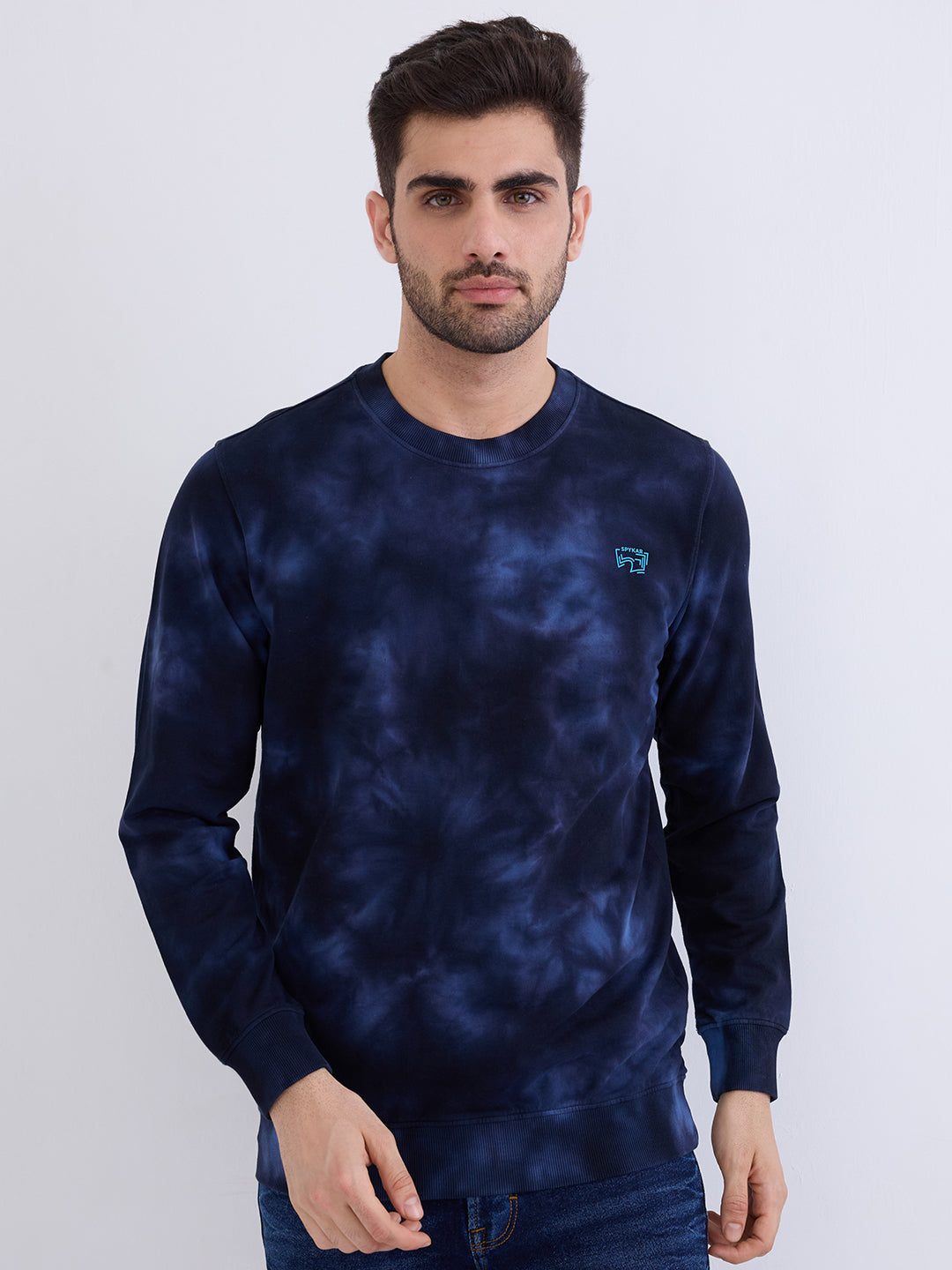 Spykar Indigo Blue Slim Fit Casual Sweatshirts For Men