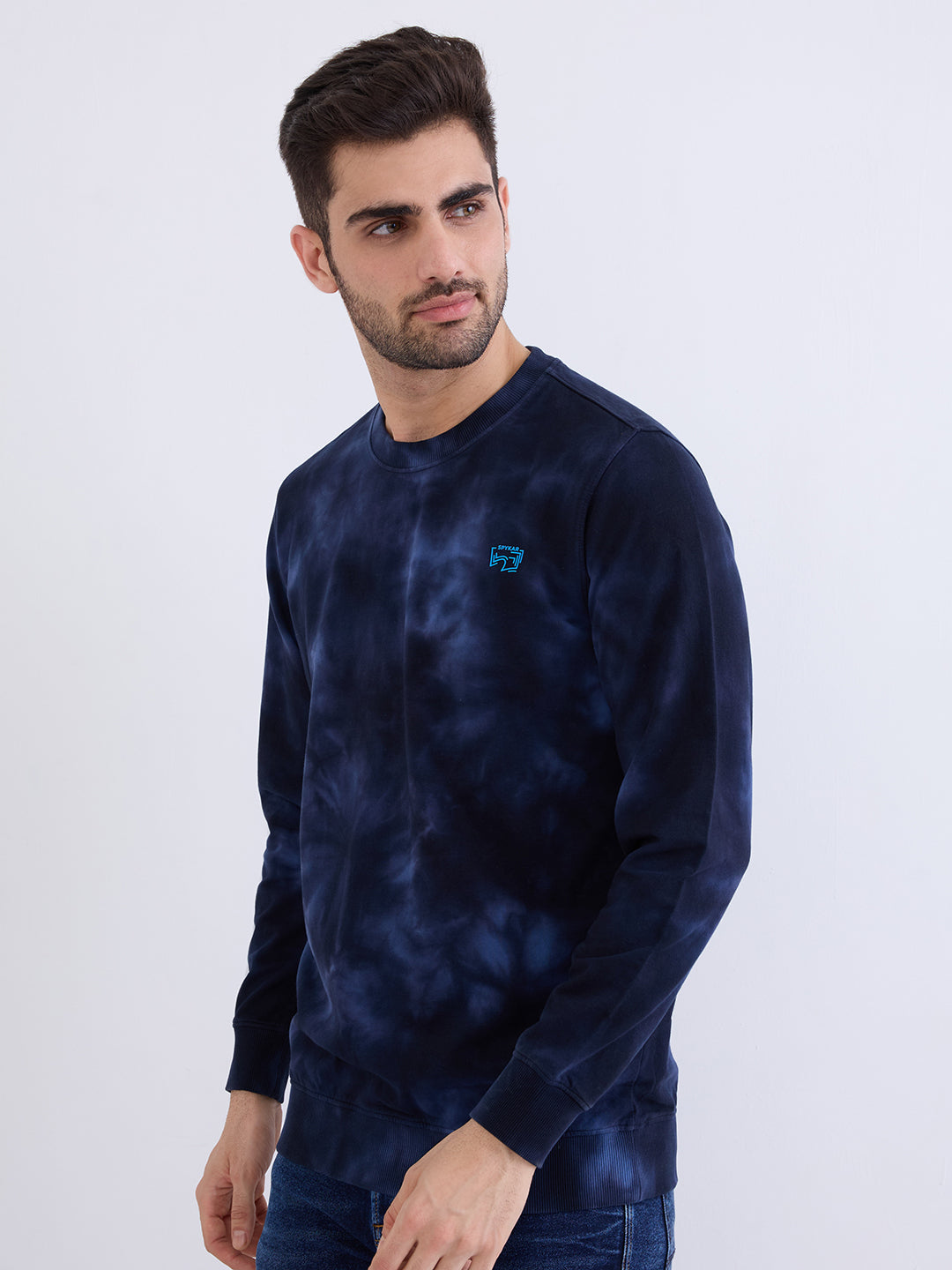 Spykar Indigo Blue Slim Fit Casual Sweatshirts For Men