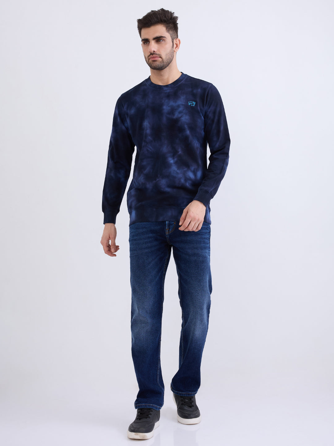 Spykar Indigo Blue Slim Fit Casual Sweatshirts For Men