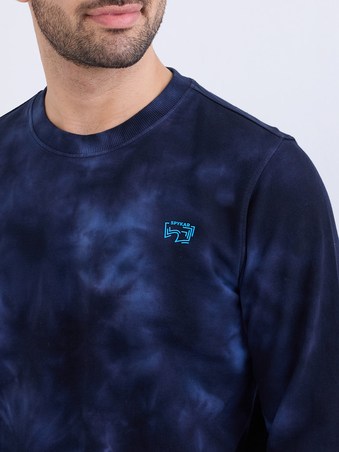 Spykar Indigo Blue Slim Fit Casual Sweatshirts For Men