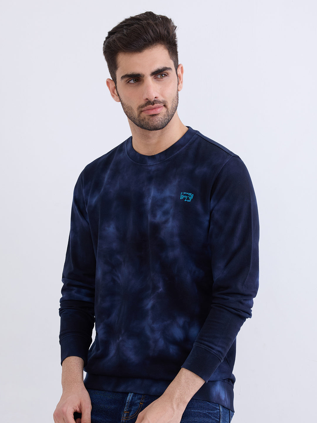 Spykar Indigo Blue Slim Fit Casual Sweatshirts For Men