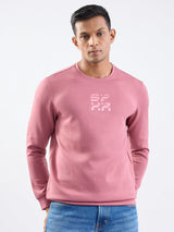Men Sweatshirt Pink Slim Fit