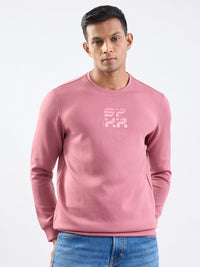 Men Sweatshirt Pink Slim Fit