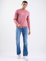 Men Sweatshirt Pink Slim Fit