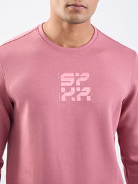 Men Sweatshirt Pink Slim Fit