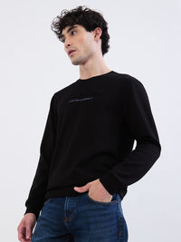 Men Sweatshirt Black Slim Fit