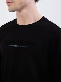 Men Sweatshirt Black Slim Fit