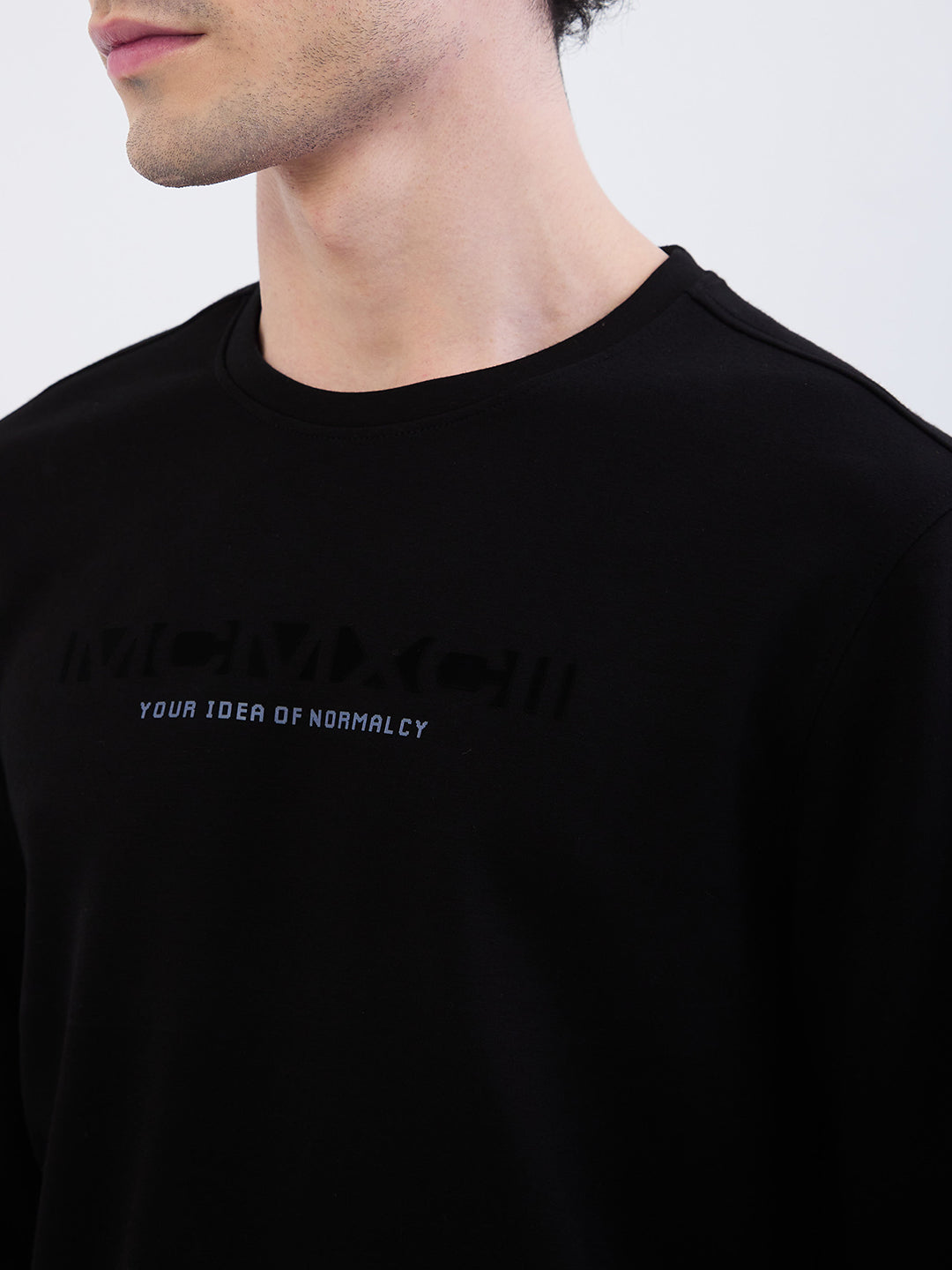 Men Sweatshirt Black Slim Fit