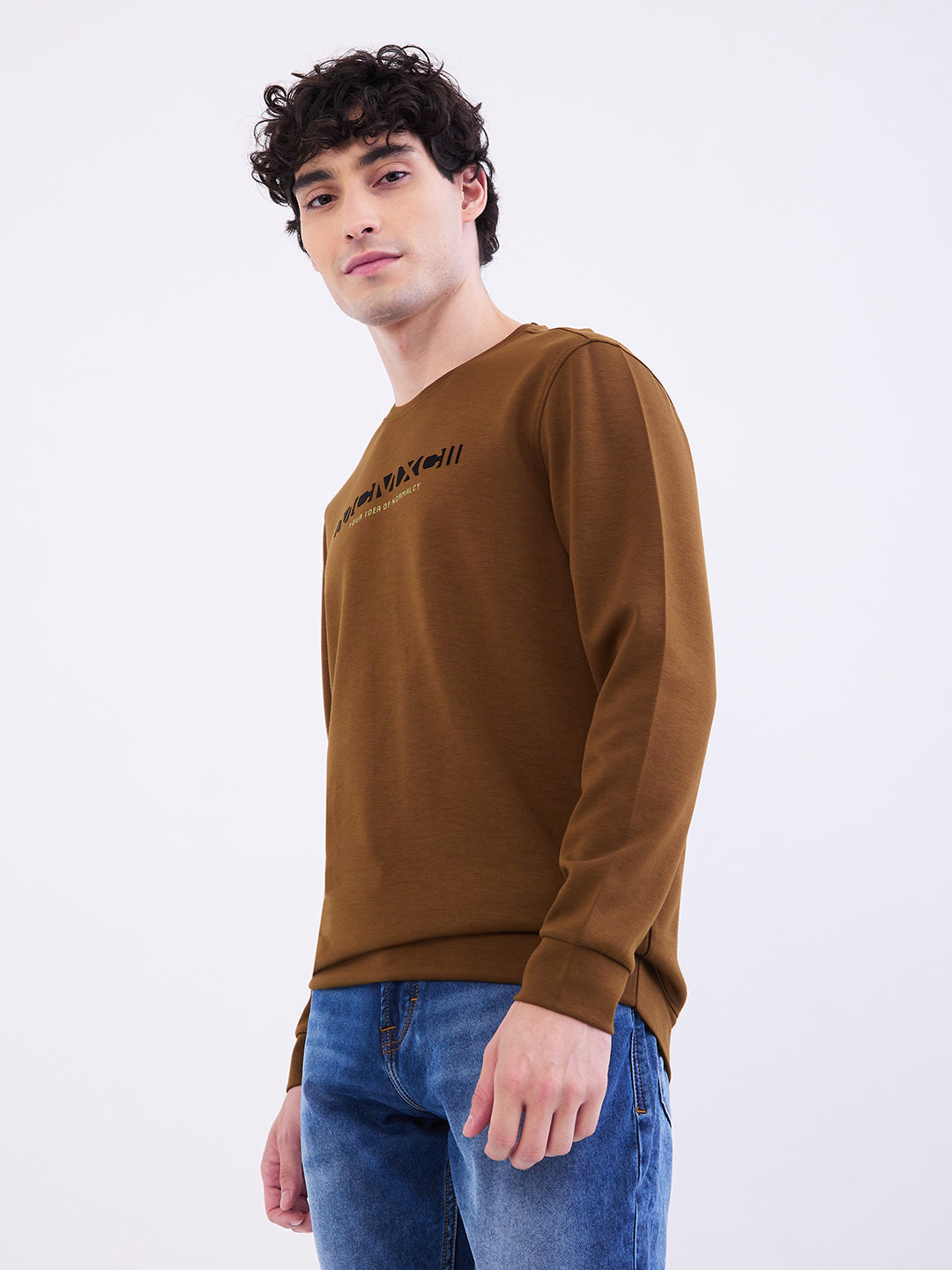 Men Sweatshirt Green Slim Fit