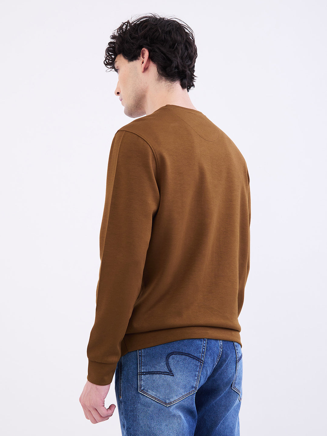 Spykar Military Green Slim Fit Casual Sweatshirts For Men