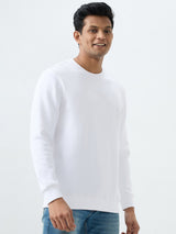 Men Sweatshirt White Slim Fit
