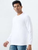 Men Sweatshirt White Slim Fit