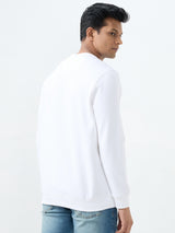 Men Sweatshirt White Slim Fit