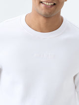 Men Sweatshirt White Slim Fit
