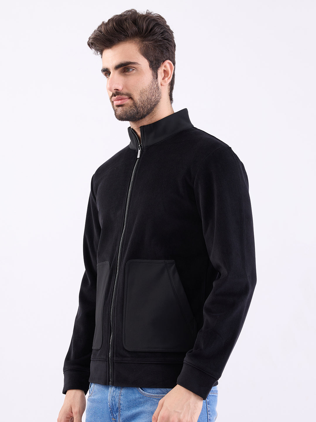 Spykar Black Regular Fit Casual Sweatshirts For Men