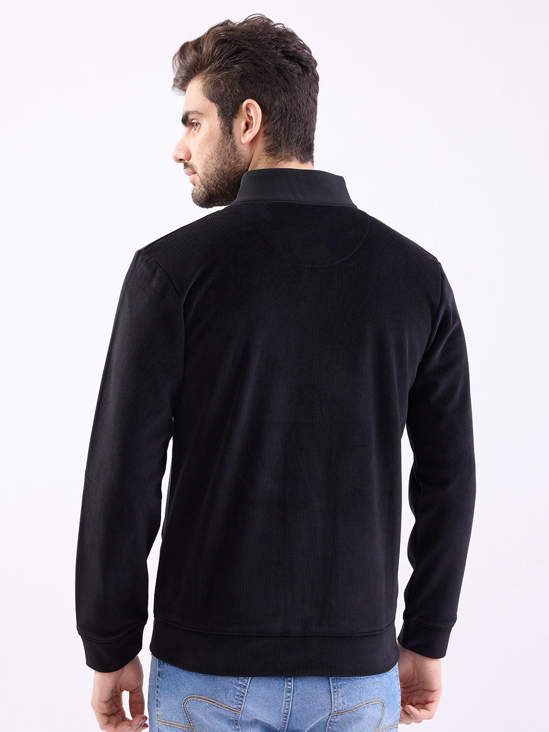 Men Sweatshirt Black Regular Fit