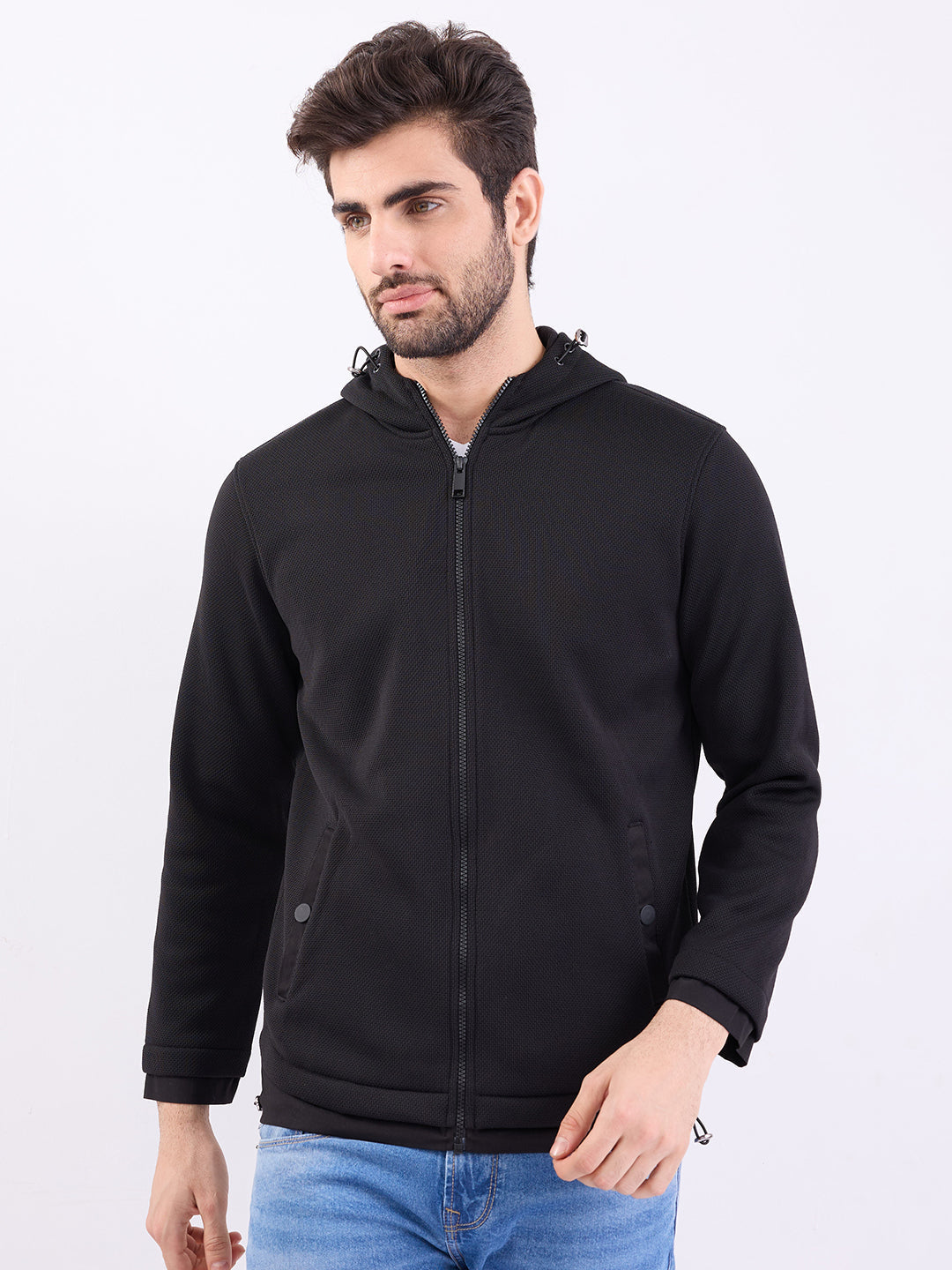 Spykar Black Regular Fit Casual Sweatshirts For Men