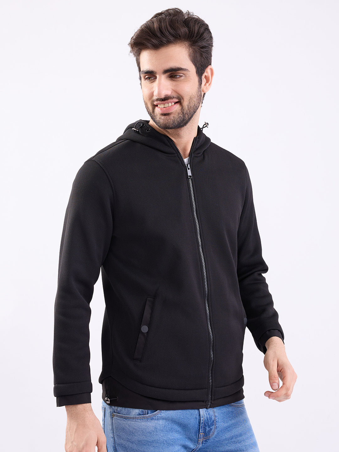 Spykar Black Regular Fit Casual Sweatshirts For Men