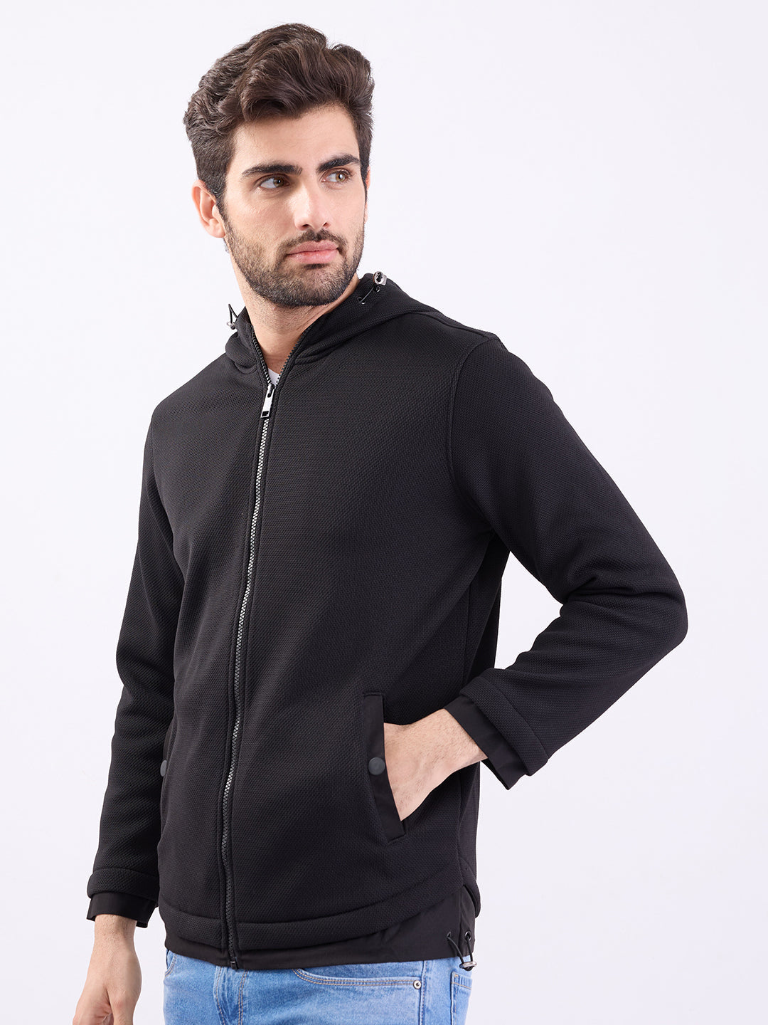 Spykar Black Regular Fit Casual Sweatshirts For Men