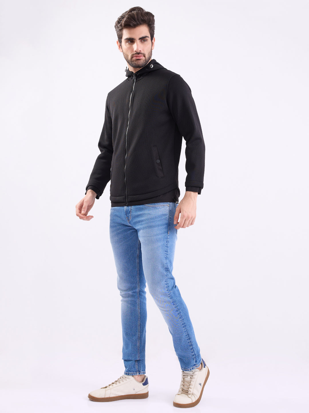 Spykar Black Regular Fit Casual Sweatshirts For Men