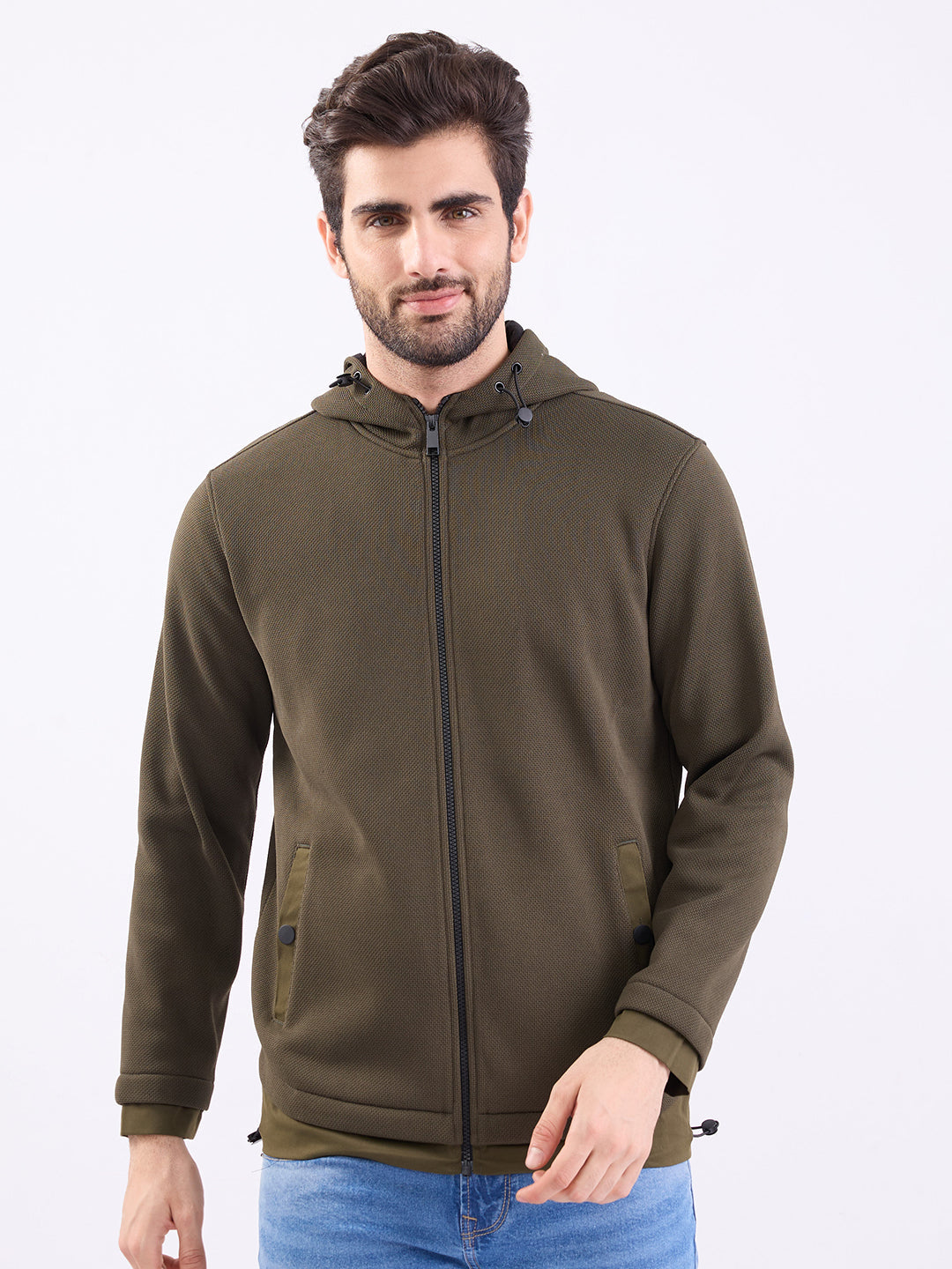 Spykar Rifle Green Regular Fit Casual Sweatshirts For Men