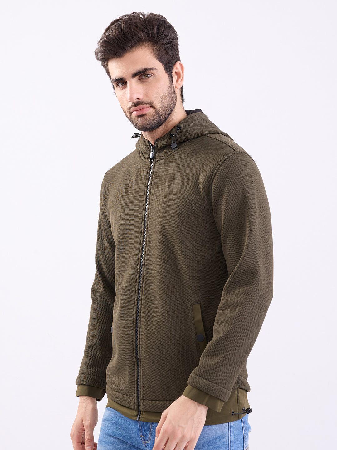 Spykar Rifle Green Regular Fit Casual Sweatshirts For Men