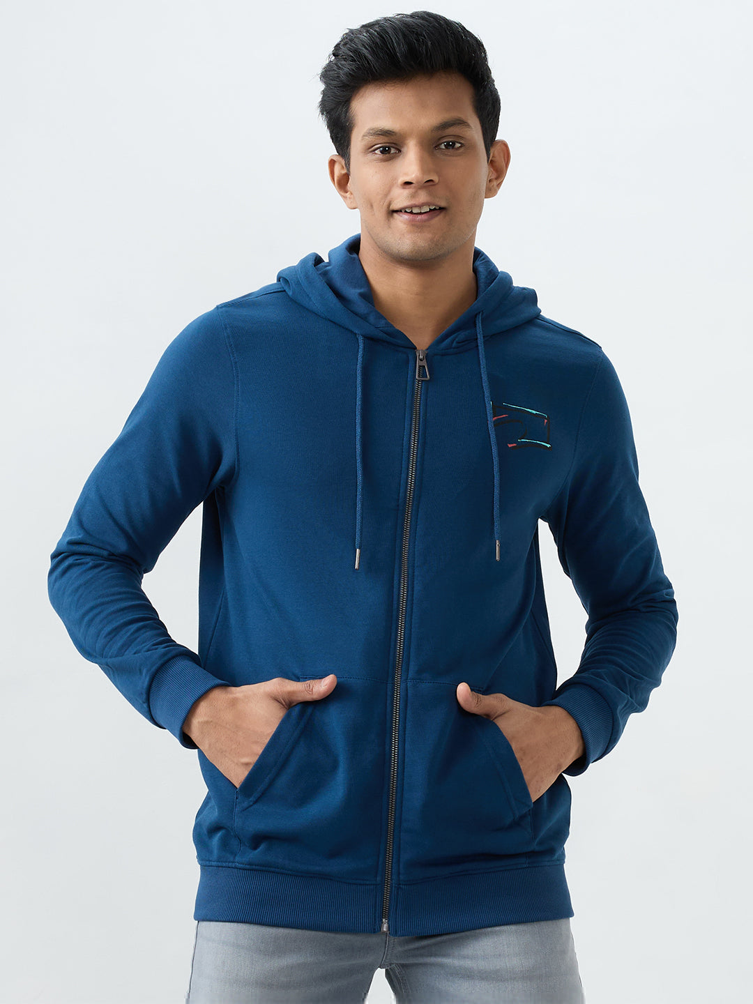 Spykar Indigo Blue Regular Fit Sweatshirt For Men