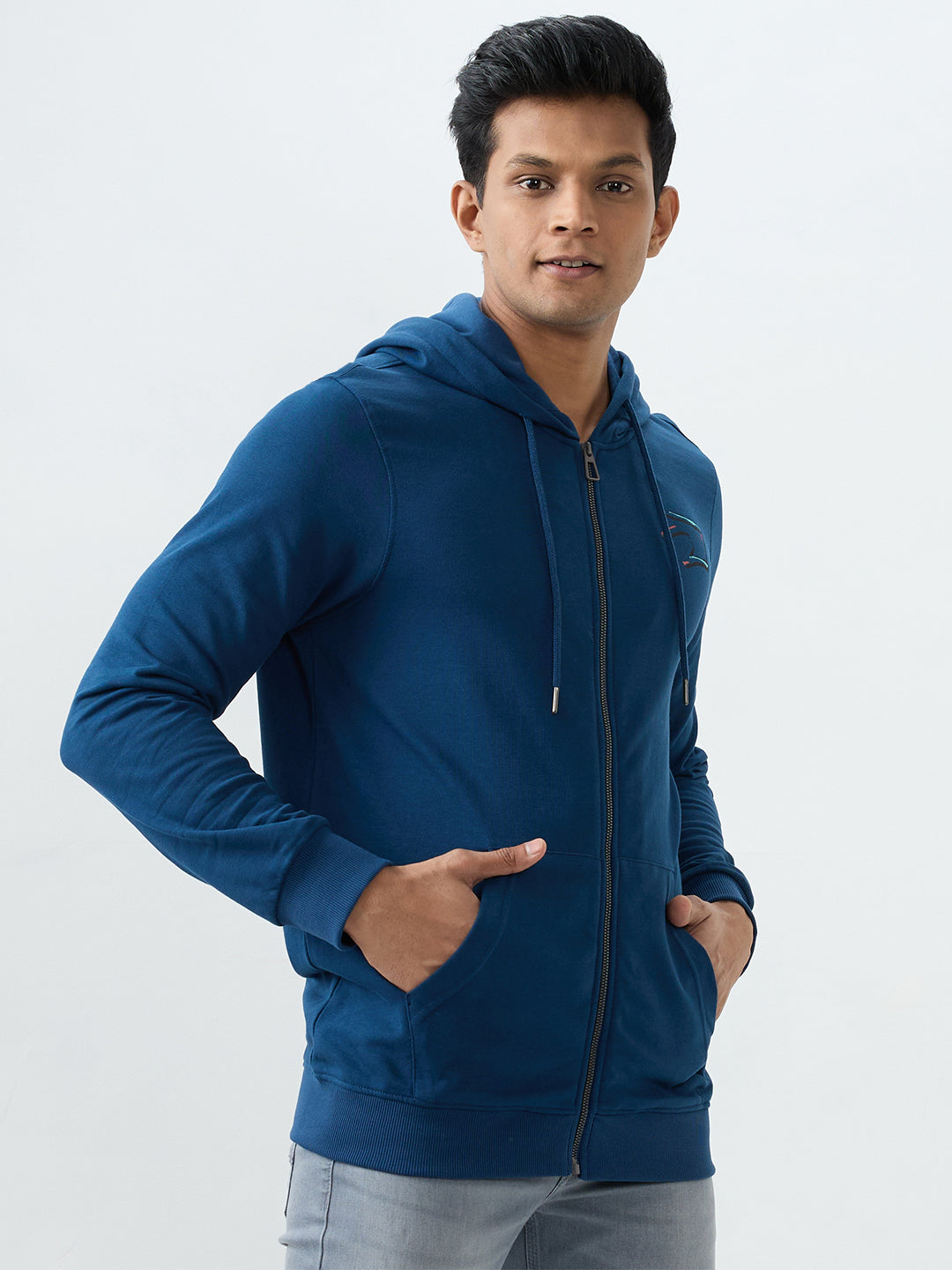 Men Sweatshirt Blue Regular Fit