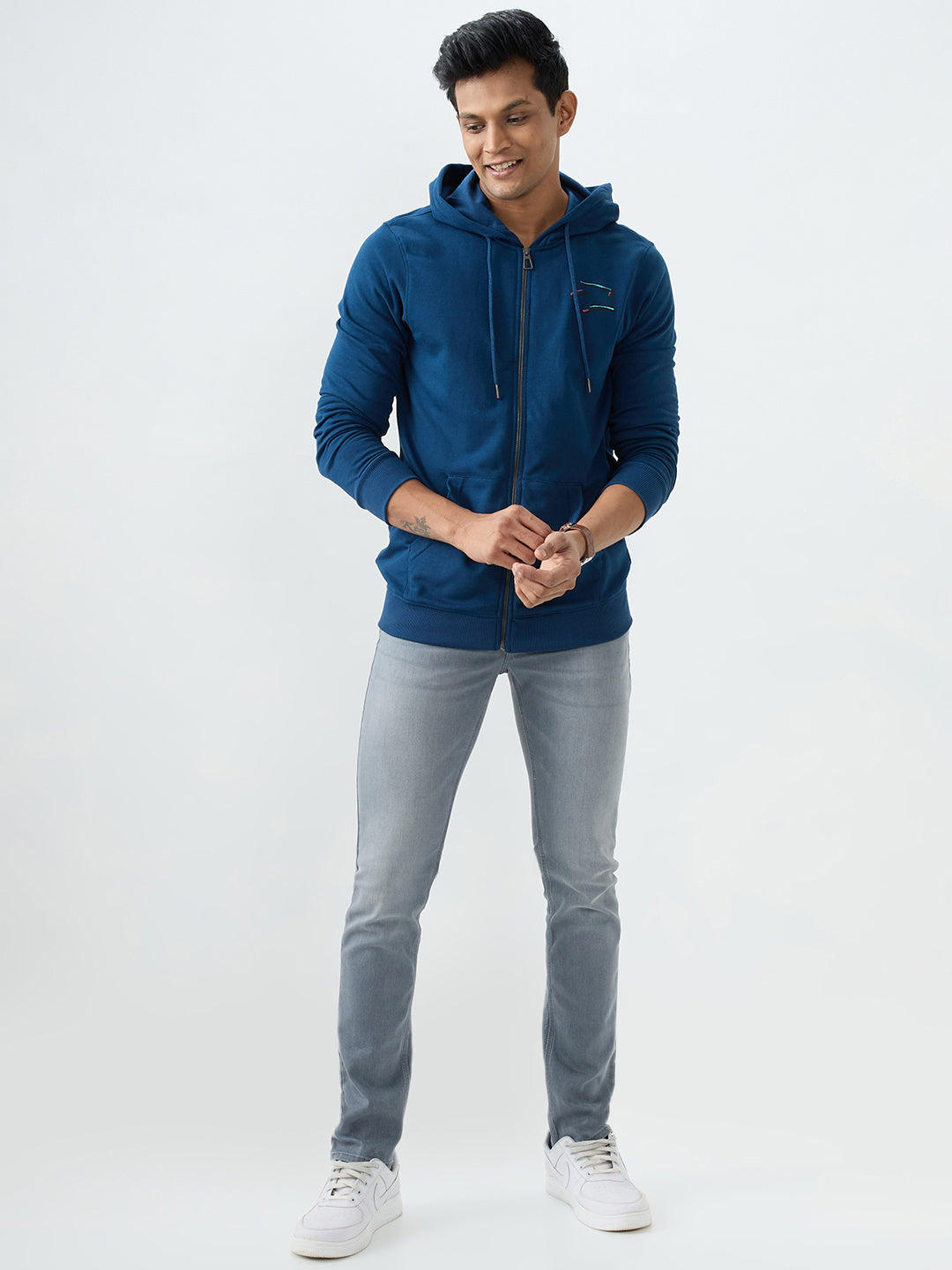 Men Sweatshirt Blue Regular Fit