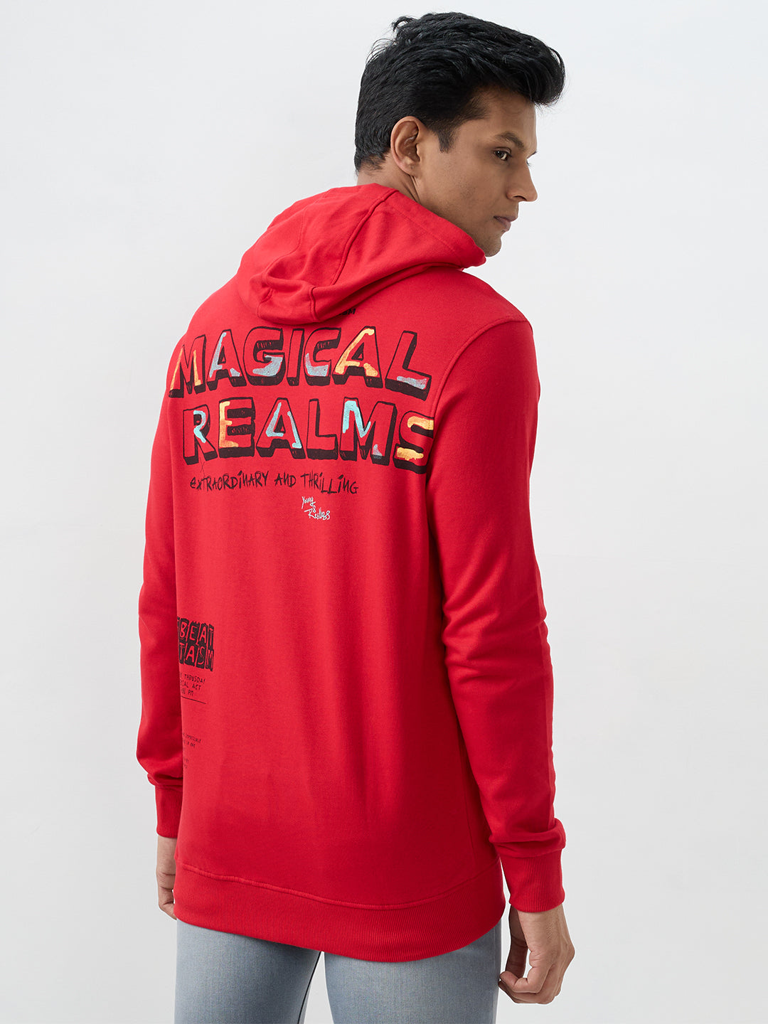 Spykar True Red Regular Fit Sweatshirt For Men