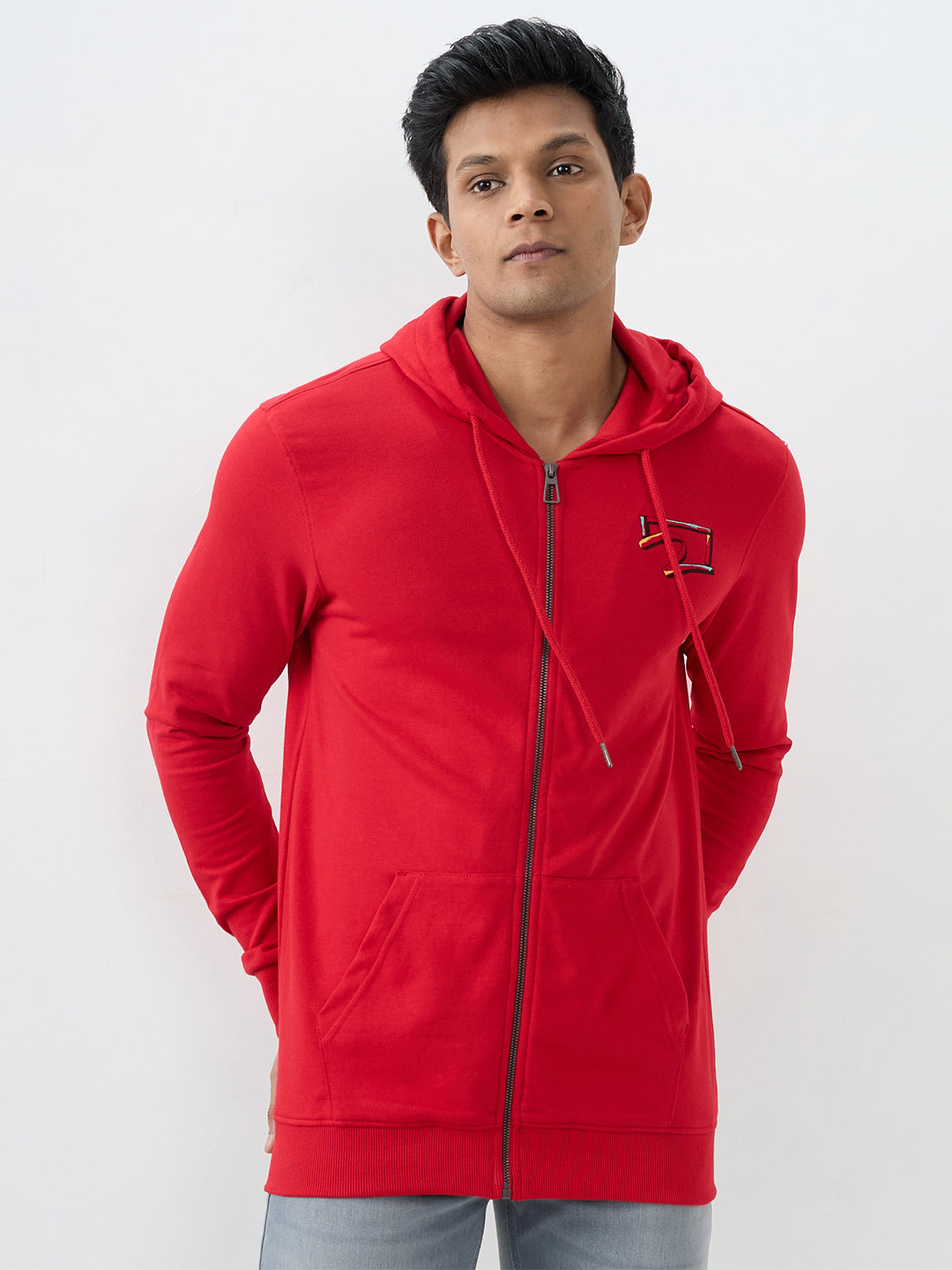 Spykar True Red Regular Fit Sweatshirt For Men