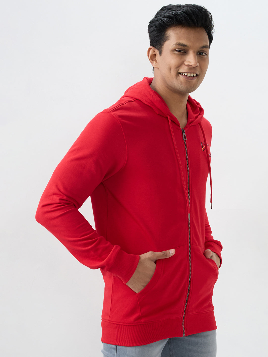 Spykar True Red Regular Fit Sweatshirt For Men