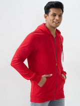 Men Sweatshirt Red Regular Fit