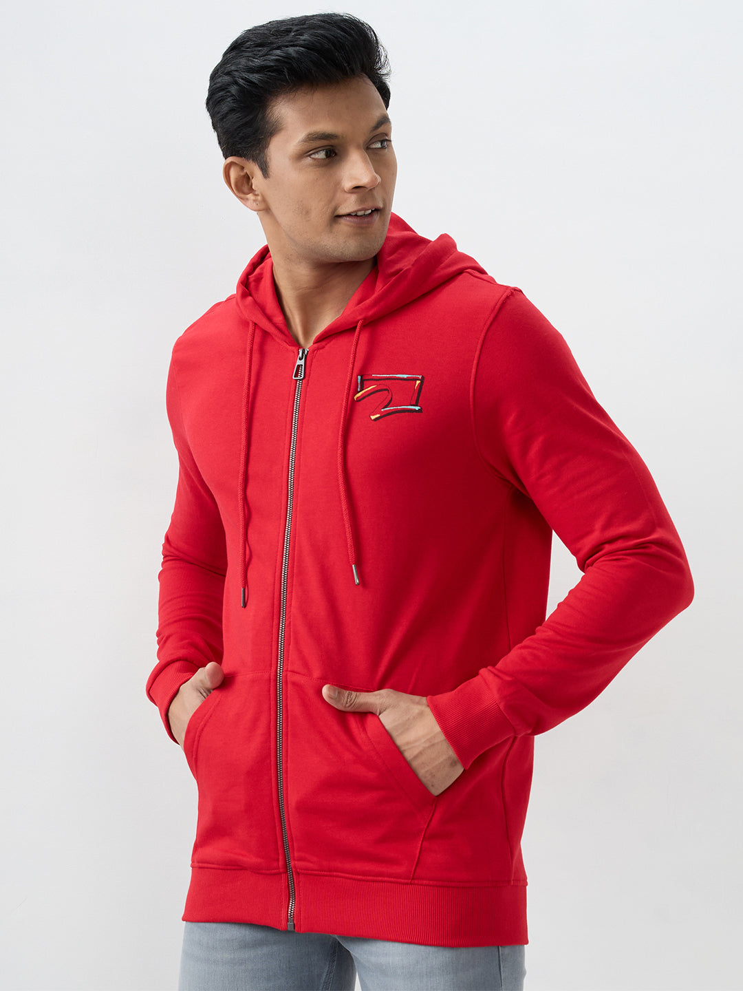 Spykar True Red Regular Fit Sweatshirt For Men