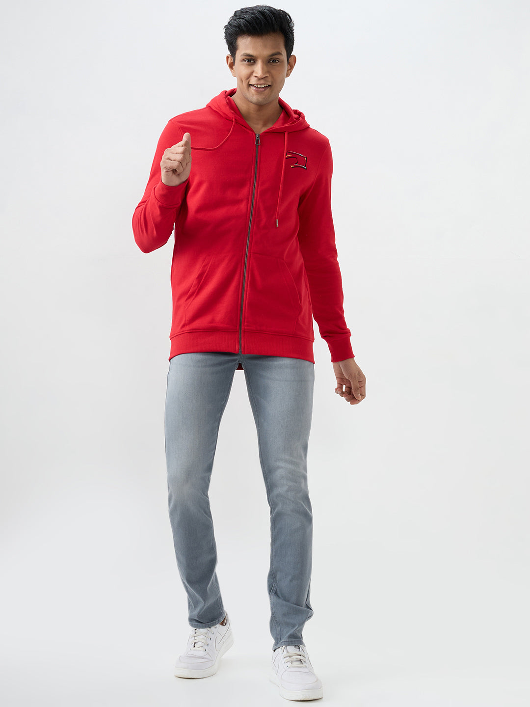 Spykar True Red Regular Fit Sweatshirt For Men