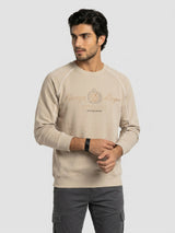 Men Sweatshirt Beige Regular Fit