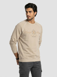 Men Sweatshirt Beige Regular Fit