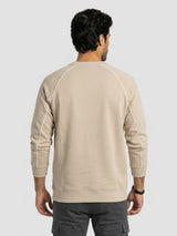 Men Sweatshirt Beige Regular Fit
