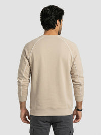 Men Sweatshirt Beige Regular Fit