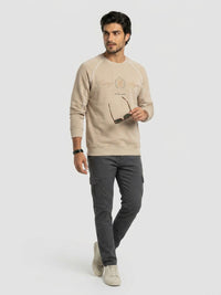 Men Sweatshirt Beige Regular Fit