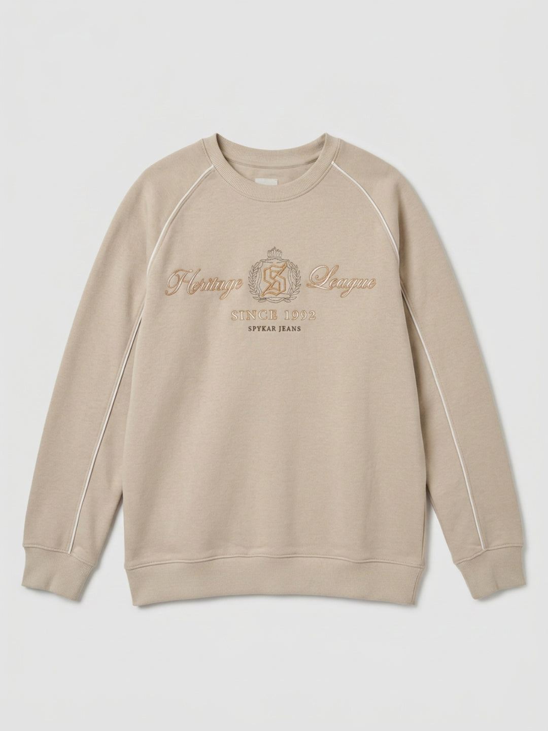 Men Sweatshirt Beige Regular Fit