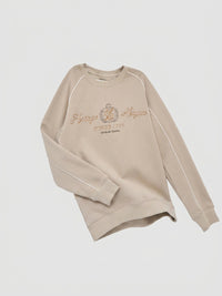 Men Sweatshirt Beige Regular Fit