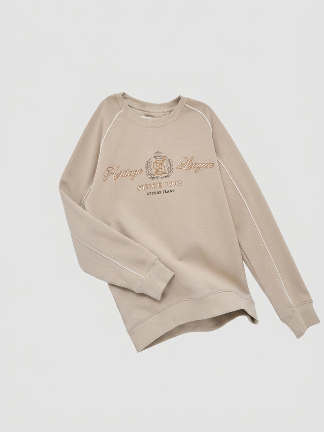 Men Sweatshirt Beige Regular Fit