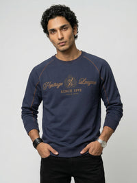 Men Sweatshirt Navy Blue Regular Fit