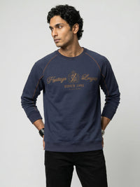 Men Sweatshirt Navy Blue Regular Fit