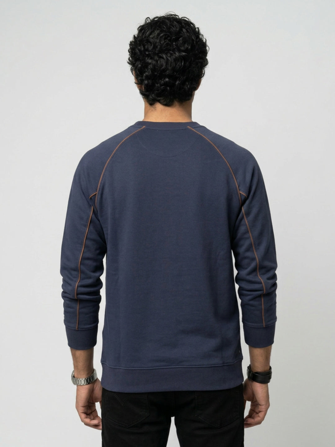 Men Sweatshirt Navy Blue Regular Fit